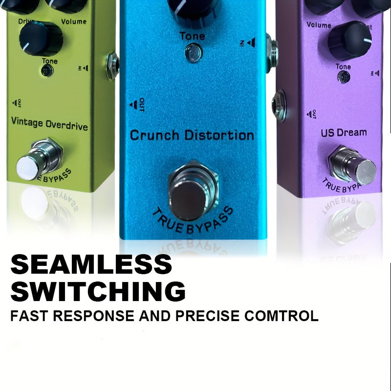 1 pieza de pedal de guitarra eléctrica, efecto de sobredriver clásico, efecto de distorsión metálica británica, efecto de distorsión metálica estadounidense. Un solo efecto de pedal mini. Accesorio esencial para instrumentos de guitarra eléctrica. Este p