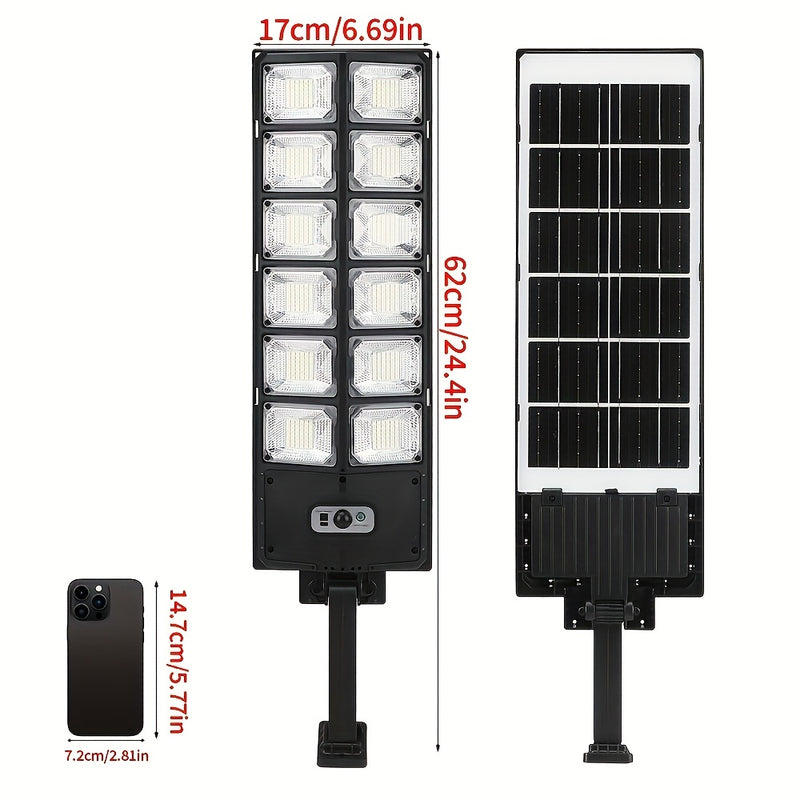 1 unidad de foco solar para jardín con 504 LED, luz exterior de pared con sensor de movimiento, montaje semiempotrado, 3 modos, batería de litio recargable, iluminación exterior para jardín, pared, garaje, porche - incluye hardware de montaje y control r