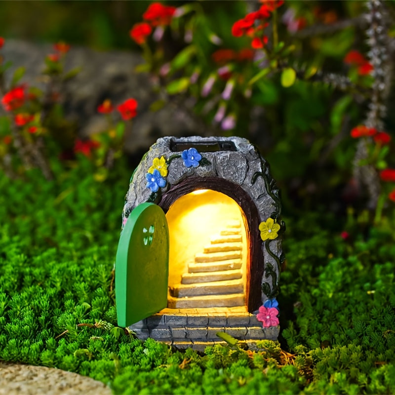 Farol solar de resina en forma de casa en tronco para árboles, adecuado para jardines, patios, céspedes, entradas, estanques y alfeizares, regalos especiales para amigos durante festividades