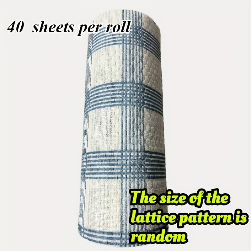 40pcs Paños de Cocina Inspirados en Japón - Doble Uso Húmedo y Seco, Poliéster Ligero, Solo Lavado a Mano, Forma Redonda, Desechables, Toallas de Papel