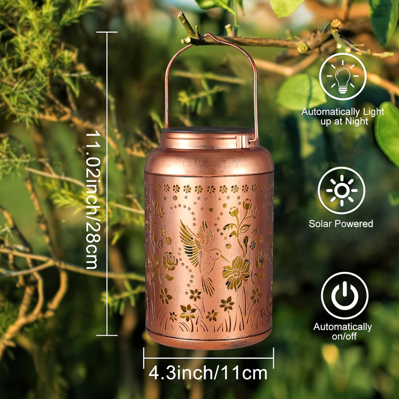 Luz solar para jardín en forma de colibrí - Decoración exterior perfecta, regalo ideal para mujeres, mamás y abuelas | Construcción duradera en metal con batería recargable de 600mAh