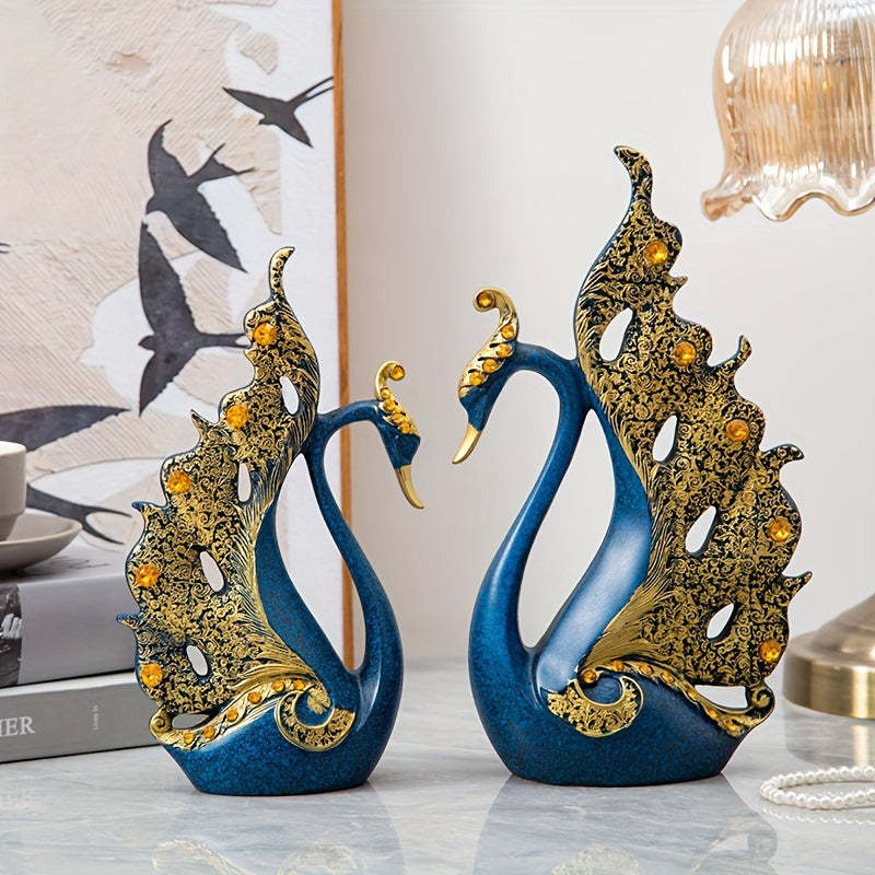 Juego de 2 Estatuas de Cisnes de Resina, Escultura de Pareja, Decoración para el Hogar en Sala de Estar, Dormitorio, Baño, Oficina, Mesa de Comedor, Banquete de Boda, Decoración Central de Chimenea