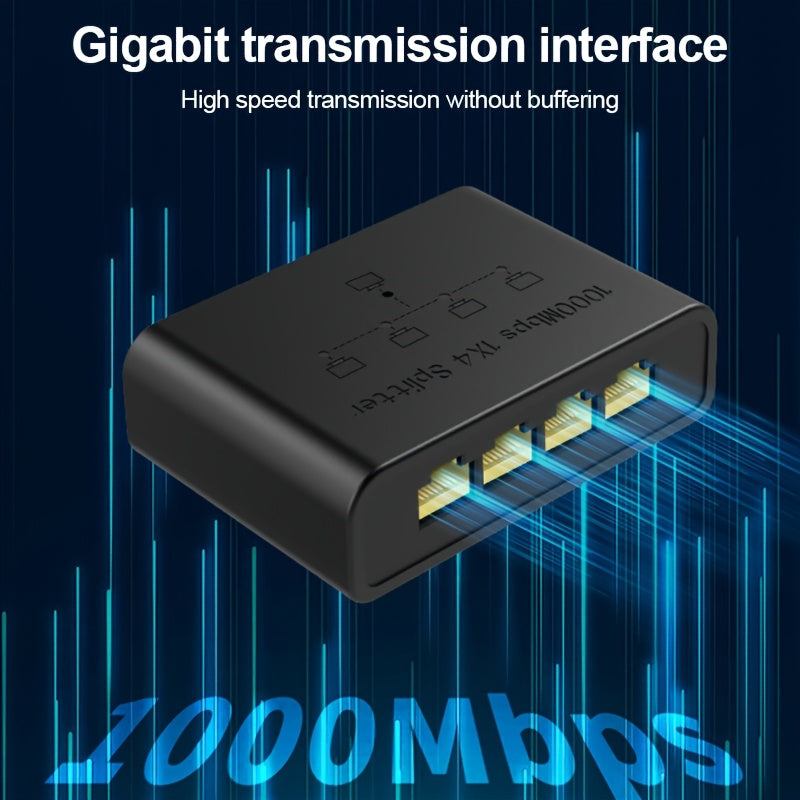 Conmutador Ethernet Gigabit 5 en 1, compatible con redes 10/100/1000m, portátil y fácil de instalar, alimentado por USB con 4 puertos de expansión, extensor de red uno a cuatro