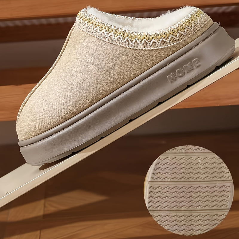 Zapatos Universales de Invierno para Mujer, Calzado Cálido con Suela Suave y Forro Peludo, Plantilla Gruesa de Tela EVA, Ideales para Interior/Exterior, Diseño Clásico y Económicos, ¡Regalo Perfecto!