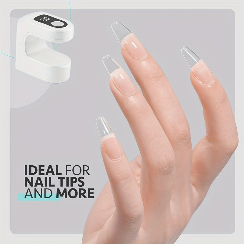 Lámpara de curado de uñas mini portátil con pantalla de visualización digital, lámpara de curado de esmalte de gel de plástico recargable por USB para uso en casa y salón, para endurecer uñas de gel.