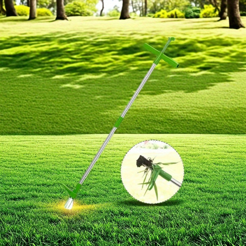Aplicable a 30 escenas. Herramienta ergonómica para eliminar malezas de pie con pedal de tubo de aluminio de sección doble desmontable, aleación mejorada, pies de alta resistencia, adecuado para el cuidado de césped y jardín al aire libre, kit de herrami