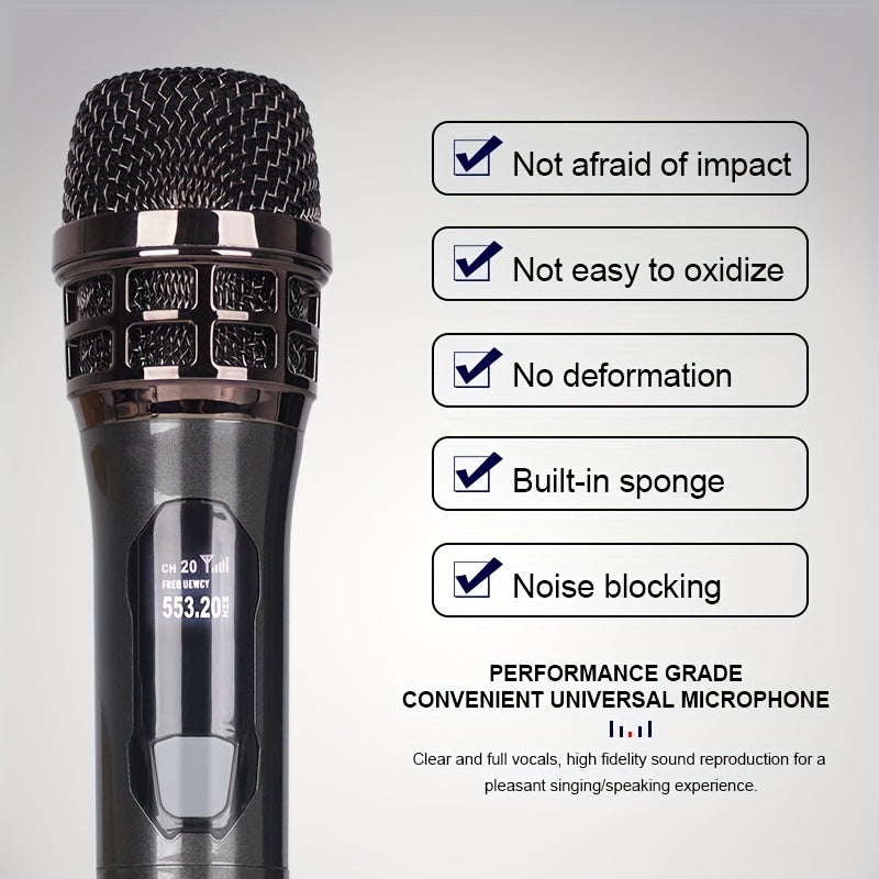 Sistema de micrófono inalámbrico profesional NXG, anti-retroalimentación, cancelación de ruido, para escenario, KTV en casa, presentaciones, conferencias, actuaciones – Tipo-C USB, doble alimentación por batería/USB, ≤36V, batería de litio recargable 186