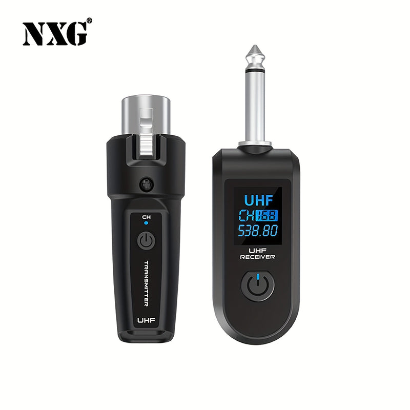 Transmisor receptor sin varillas NXG 2pcs/1pc, compatible con sistema de micrófono XLR, jack de 6.35mm, transmisión a larga distancia 2.4GHz, recargable USB, para micrófonos condensador y dinámicos