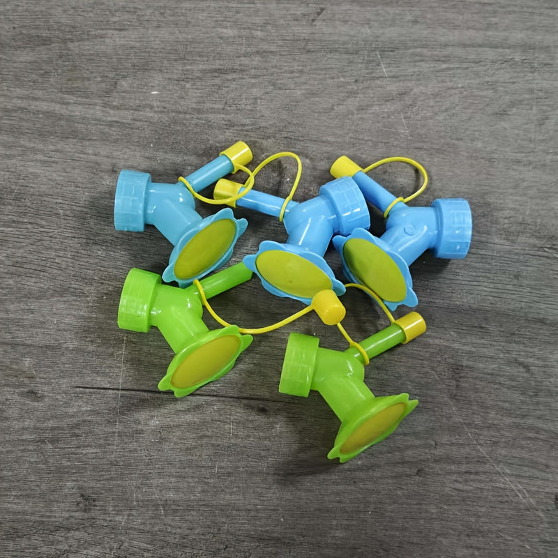Juego de 5 regaderas de plástico ajustables con doble rociador, ideal para plantas de interior y exterior, herramientas de riego para jardín, riego de plantas, boquilla ajustable, plástico duradero