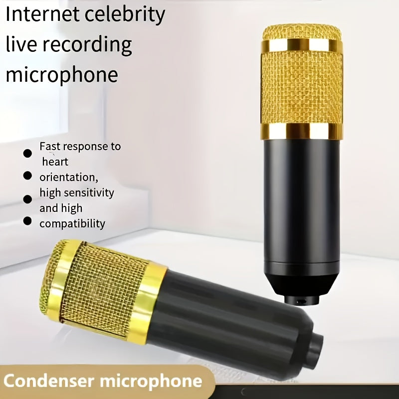 Kit de Podcast con Tarjeta de Sonido V8 y Micrófono LCT240 Cableado, Adecuado para Streaming, Juegos y Karaoke
