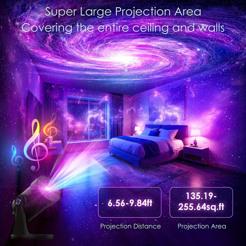 1pc Proyector de Cielo Estrellado 4K, Luz Aurora Galaxia con Ruido Blanco y 10 en 1, Interfaz USB, Ideal para Hogar, Teatro, Dormitorio, Fiestas de Cumpleaños o Bodas, Regalo Perfecto
