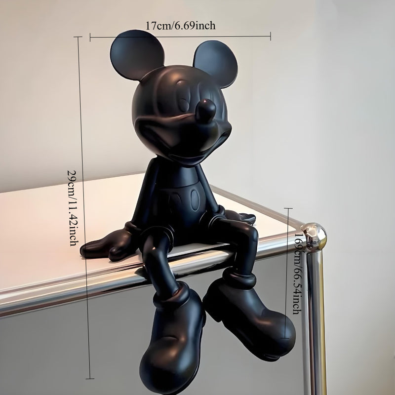 1 pieza de modelo de Mickey Mouse - Figurita coleccionable de PVC negro con detalles dorados, decoración para interiores y exteriores para el hogar, oficina, coche, cumpleaños, Navidad, regalos de Halloween, decoración del hogar
