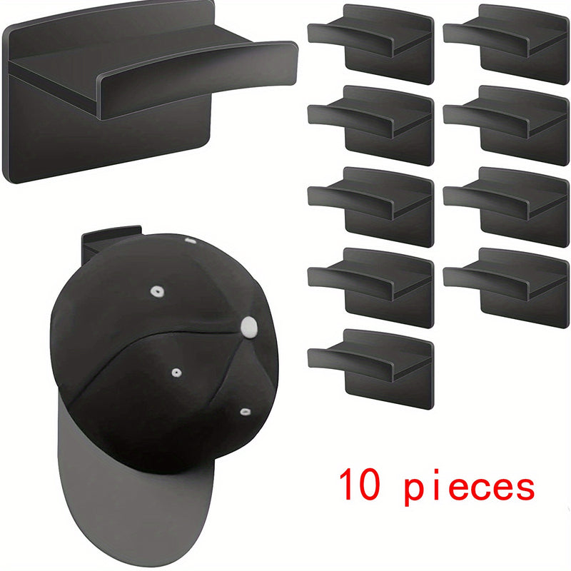 Ganchos de sombrero de plástico de estilo casual, ganchos adhesivos sin taladro para montaje en pared, soportes multifuncionales de fácil instalación para gorras de béisbol, organizador de ahorro de espacio para sombreros, ganchos de utilidad
