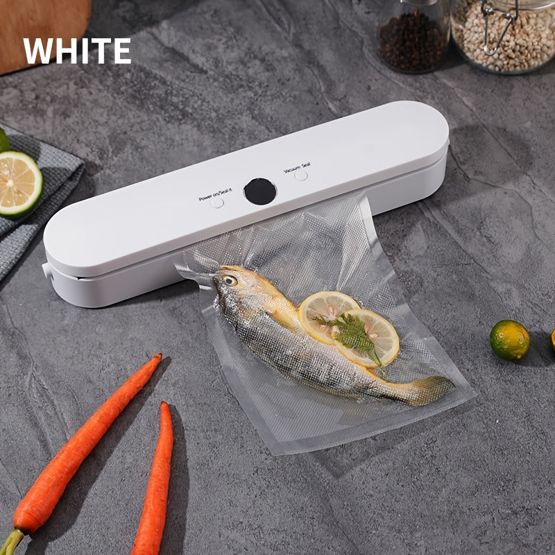 Máquina de sellado al vacío inalámbrica portátil, recargable por USB con batería de alta capacidad de 1500mAh, bomba de alta potencia para cerrar la frescura, ideal para alimentos, snacks, carne, frutas, verduras, diseño de ahorro de espacio, tensión de