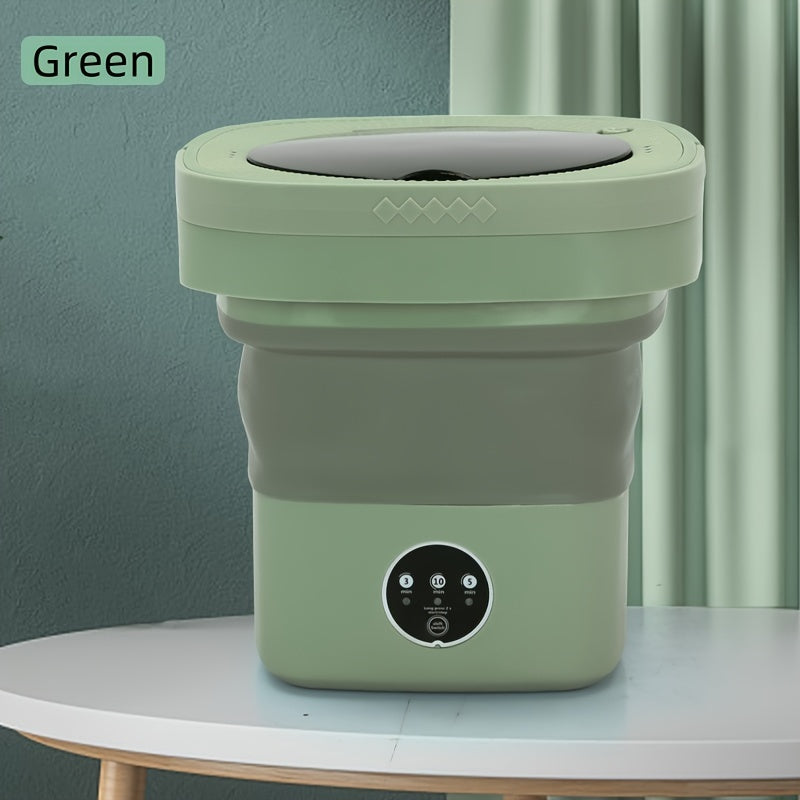 Lavadora Plegable Compacta de 8L - Portátil, Cubo de Lavandería de Alta Capacidad para Ropa Interior y Calcetines, Limpieza Automática, Ideal para Dormitorios y Espacios Pequeños