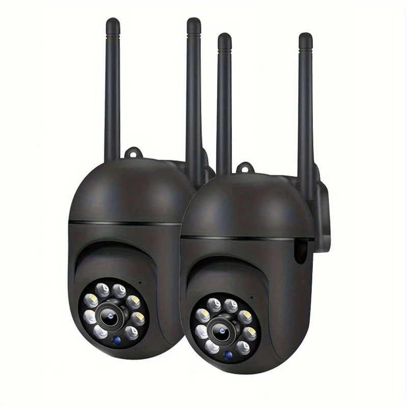 2 unidades de cámaras de seguridad inalámbricas WiFi de 1080P HD con visión panorámica de 360°, seguimiento automático, charla bidireccional, visión nocturna de color, alertas de detección de movimiento para cuidado de bebés/mascotas/personas mayores, vi