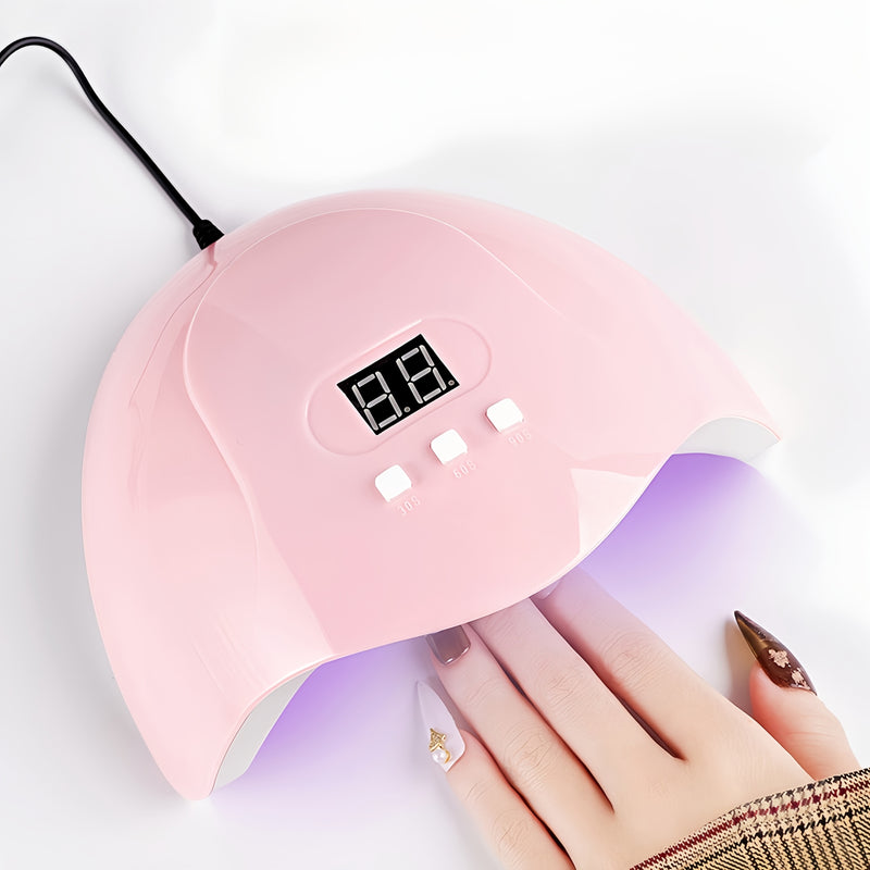 Un juego de herramientas de manicura premium rosa (incluye varias herramientas y una máquina de pulir uñas con 6 cabezas de pulido intercambiables | Lámpara de uñas | Polidor | Herramientas para cutículas y separadores de dedos | Lámpara de uñas LED de s