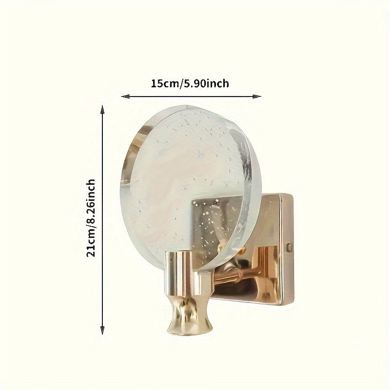Lámpara de pared de cristal moderna, regulable, pantalla de lámpara de vidrio, adecuada para dormitorio de hotel, sala de estar, pasillo, baño, AC 85-265V