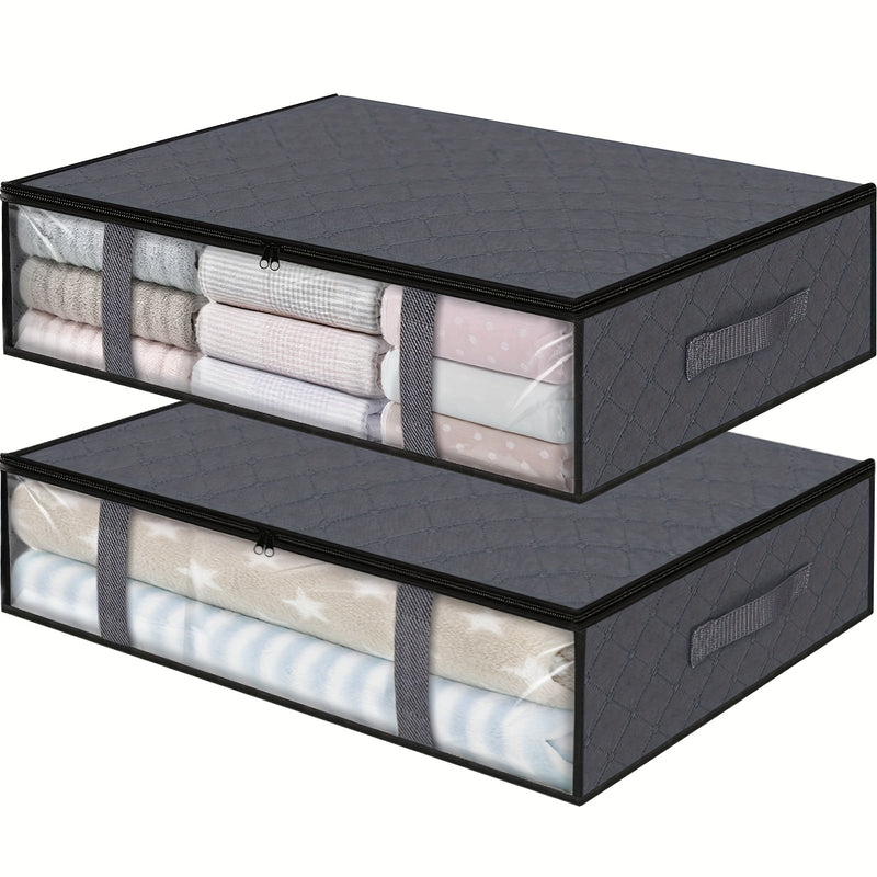 2 Piezas, Bolsas De Almacenamiento Debajo De La Cama, Almacenamiento Y Organizador De Ropa, Contenedores De Almacenamiento Debajo De La Cama Con Asas Duraderas, Contenedores De Almacenamiento De Gran Capacidad, Ropa De Cama Plegable Y Organizadores De Al