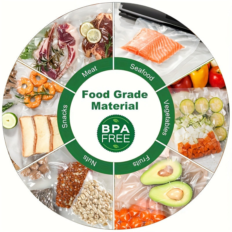 1 rollo, bolsas de sellado al vacío profesional Agashe, superficie de textura avanzada, eliminación eficiente del aire, sello a prueba de fugas, para almacenamiento de alimentos a granel, preparación de comidas, cocción lenta, compatible con la mayoría d