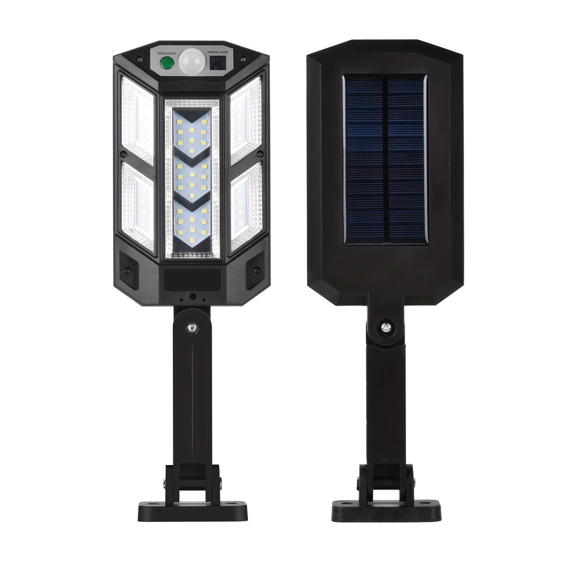 1PC Luz de Pared Solar LED con Sensor de Movimiento, Lámpara de Jardín Exterior para Seguridad y Calle con 3 Modos de Iluminación, Lámpara Solar para Patio con Batería