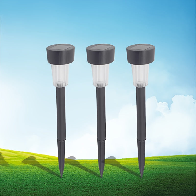 10 piezas de luces de jardín LED alimentadas por energía solar - Montaje semienterrado IP44, iluminación cálida para patios, césped y aceras - Iluminación de senderos duradera y eficiente en energía con hardware de instalación incluido, iluminación de ac