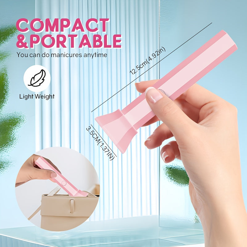 Lámpara de uñas LED portátil miniatura, lámpara de curado de esmalte de uñas USB recargable, máquina de manicura rápida, herramienta de arte de uñas