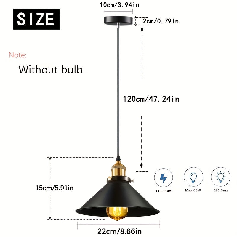 2/3/4/6/8 piezas de candelabro industrial E27/E26 base, luces colgantes retro antiguas, iluminación para el hogar y la cocina, luz de poste