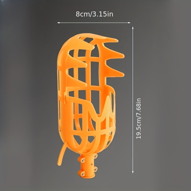 Recogedor de Frutas Reutilizable Ligero con Mango Ergonómico - Herramienta de Cosecha Segura para Alimentos en Polipropileno Amarillo, Ideal para Huertos, Granjas y Jardines Domésticos - Equipo Práctico y Duradero, Diseño Moderno, Construcción Robusta, A
