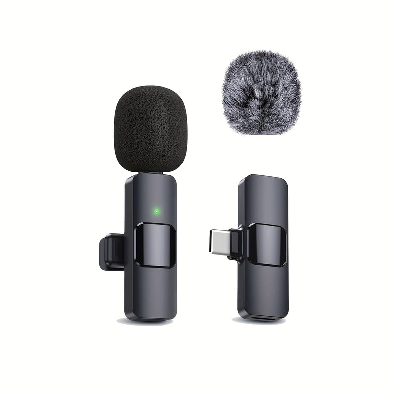 Microfono de Solapa sin varillas Profesional con Grabación Omnidireccional y Recargable por USB-C - Grabación con Un Toque para Smartphones/Tabletas/Cámaras - Ideal para Podcasts, Vlogs, Entrevistas en Vídeo, Equipo de Vlogging | Diseño Elegante del Rece