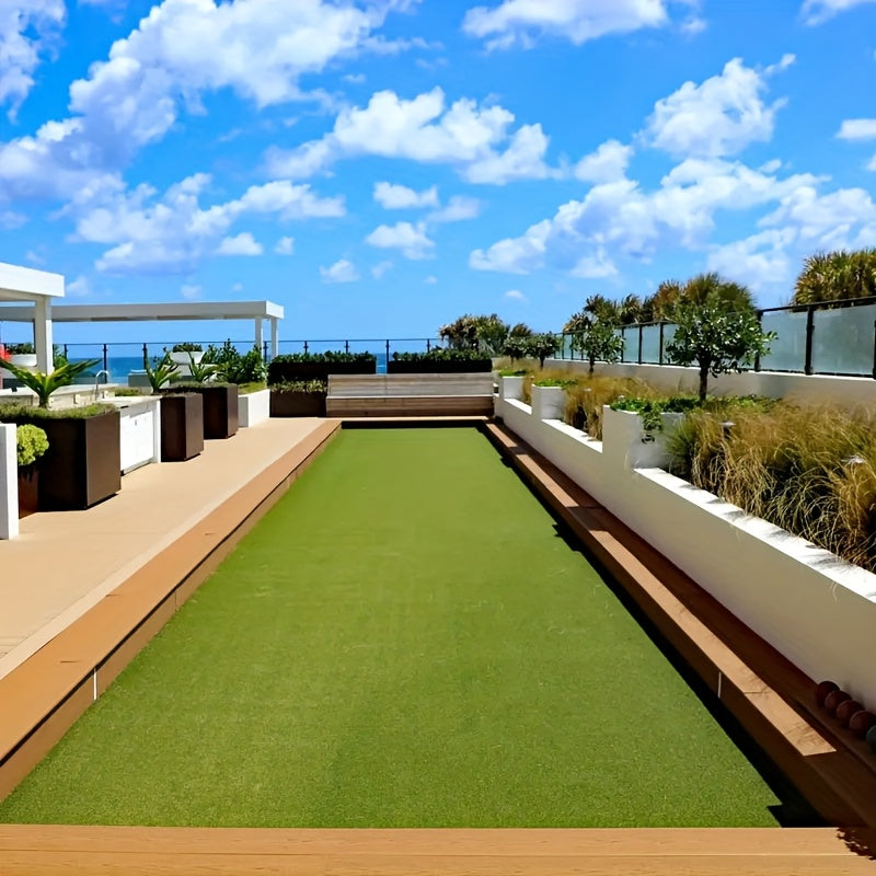4 Rollos de Césped Artificial para Exteriores - con Agujeros de Drenaje y Base Negra Reforzada, Resistente a Alto Tráfico, Ideal para Patio, Jardín o Decoración de Bodas - Fácil Mantenimiento, Aspecto Natural, Uso Todo el Año