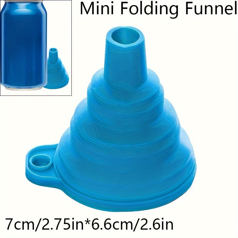 1pc Embudo de Silicona Plegable Divertido, Filtro Portátil Multi-Functional Mini Cocina Extendible, Material de Plástico, con Herramienta de Dosificación de Líquidos para Cereal, Pasta, Arroz, Tamizado de Arena