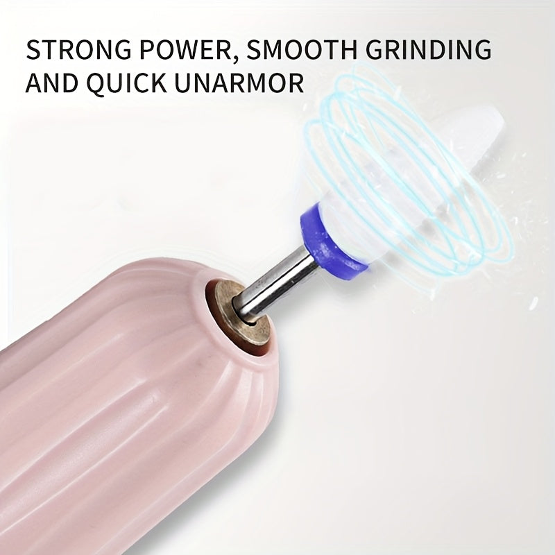 Juego de lima eléctrica portátil 2 en 1 con lámpara de uñas de 5 velocidades ajustable + pulidora USB recargable, ideal para salón y uso doméstico