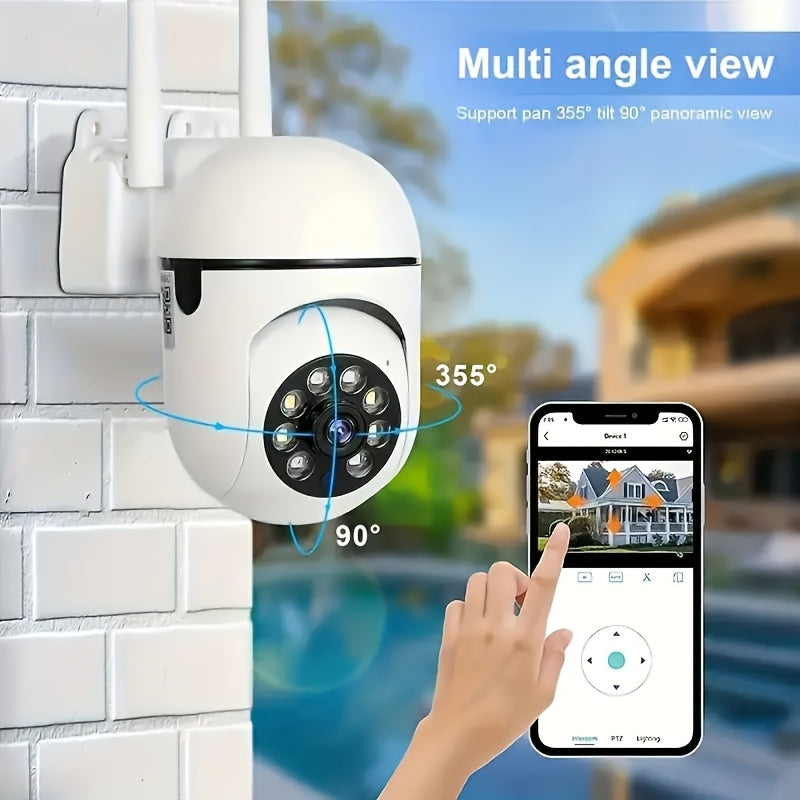 Cámara de seguridad Ourlife HD 1080P, vigilancia inteligente para el hogar con WiFi, seguimiento automático, monitoreo inalámbrico IP para exteriores día y noche, detección de personas/mascotas, Wi-Fi de 2.4GHz, protección de seguridad 1080P 2.4G, visión