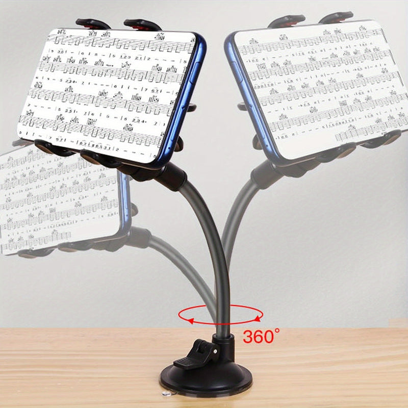 1pc Soporte Giratorio 360° para Guitarra con Base de Ventosa Fuerte - ABS , Ideal para Actuaciones en Vivo y Grabación de Videos, Práctica Musical y Uso en Escritorio, Accesorio Moderno | Montaje Seguro con Succión