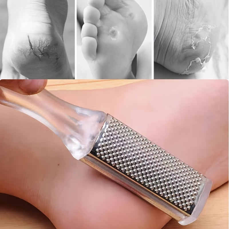 1pc Lima de Pies Manual de Doble Cara - Exfoliante Antideslizante, Sin Necesidad de Electricidad/Batería - Herramienta para Pedicura y Manicura en Casa, Salón o Viaje - Construcción Duradera de Plástico, Superficie Texturizada, Eficiente Exfoliador, Dise