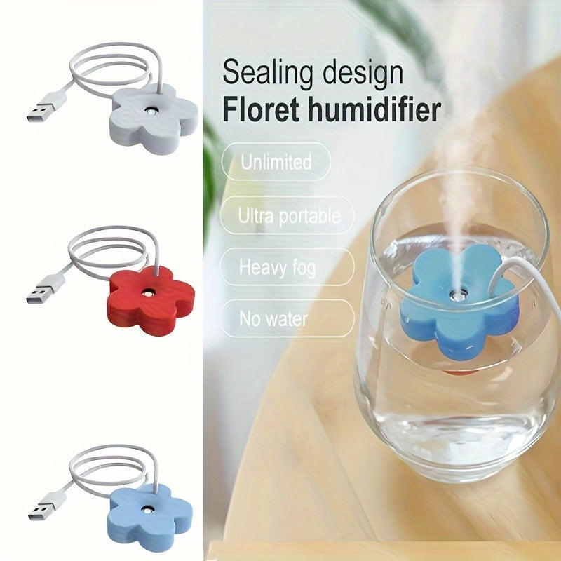 Humidificador pequeño con diseño de flor, hidratante, vaporizador facial