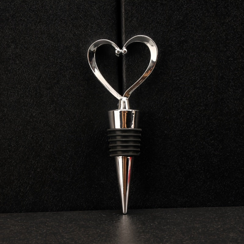 1 tapón de vino en forma de corazón elegante, de plástico ABS duradero, ideal para celebraciones y uso diario, mantiene el vino fresco
