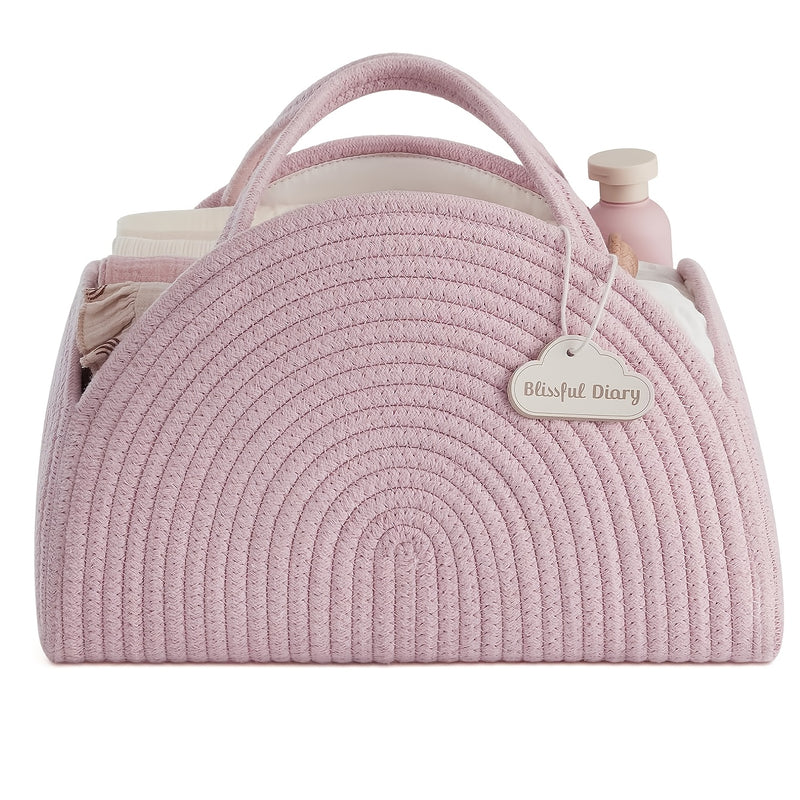 Una gran caja de almacenamiento para duchas para niños y niñas, adecuada para almacenar pañales, perfecta para cochecitos, mesas de cambio y regalos para coche, en rosa claro.
