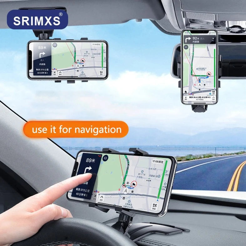 Soporte para Teléfono en el Tablero del Coche - Ajustable y Seguro, Adecuado para iPhone, Samsung Galaxy, etc. - Fácil de Instalar, Diseño para una Conducción Segura