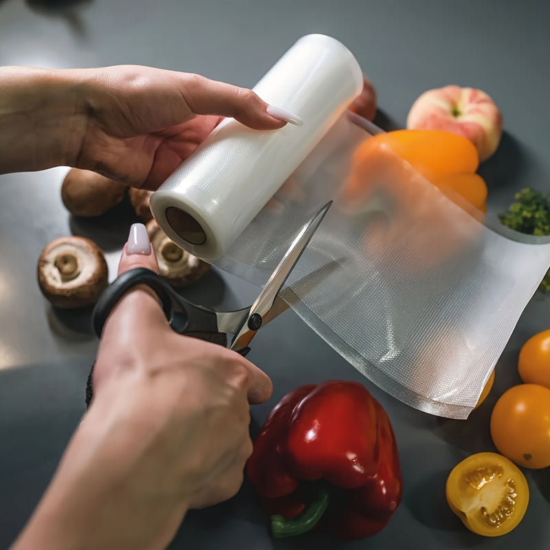 1 Rollo de Bolsas de Sellador de Vacío Libre de BPA, Longitud de 5.0 metros, 7 Tamaños, Bolsas de Almacenamiento de Alimentos Resistentes a las Rasgaduras para Cocinar Sous Vide y Esenciales para la Cocina en Casa, Esenciales para Cocinar Sous Vide | Bol