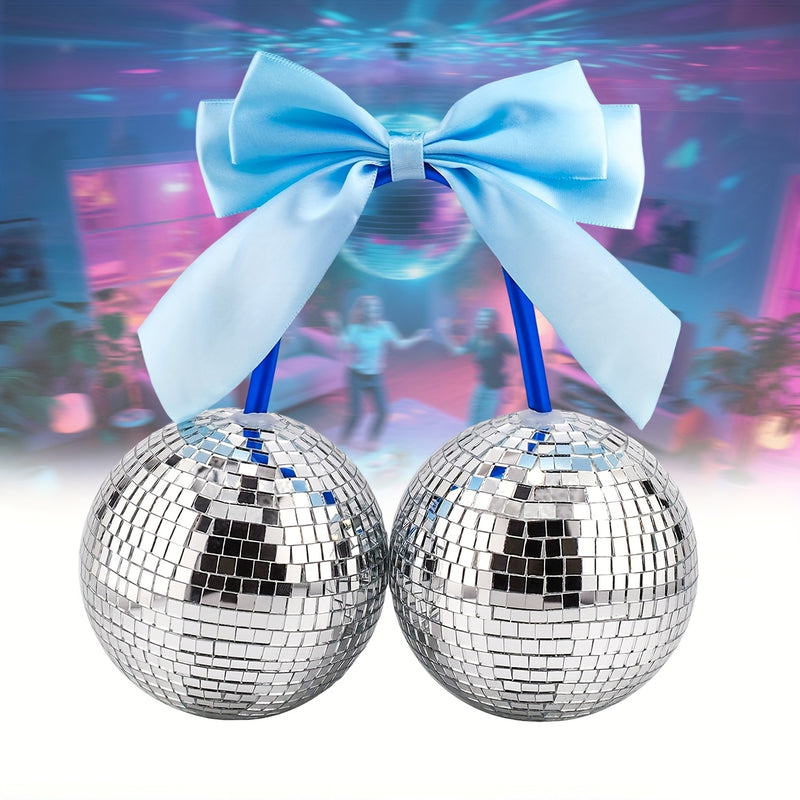Decoraciones de bola de disco con lazos, ideales para colgar en paredes como regalos encantadores, crean decoraciones impresionantes.