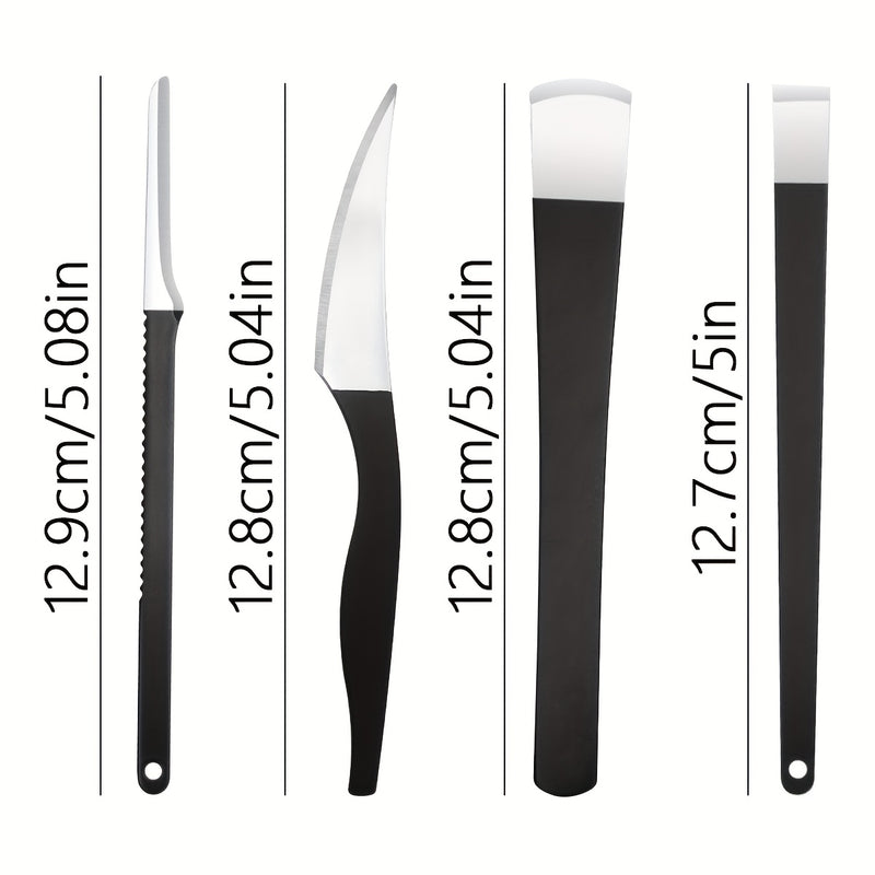 Juego de Cuchillos para Pedicura Negros, Herramientas de Acero Inoxidable para el Cuidado del Pie, Kit de Eliminación de Callosidades