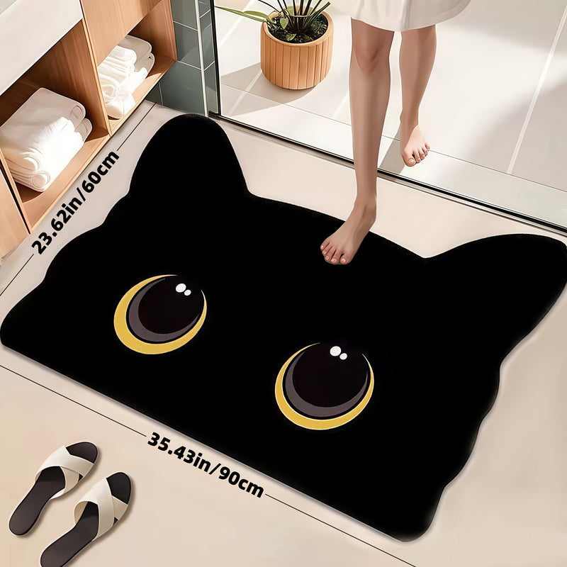 1 pieza, alfombrilla de baño de arcilla de diatomeas negra, rápida secado, anti-deslizante, gruesa y fuerte absorción, lavable, poliéster con base de arcilla de diatomeas de goma, perfecta para duchas, cocinas, salas de estar y suelos de dormitorios.