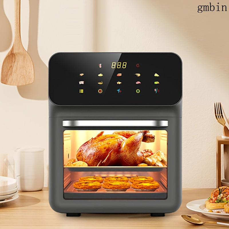 Fritadora inteligente gmbin, capacidad de 10 litros, 1200 vatios, eléctrica, sin humo, para hacer papas fritas y pan, multifuncional, pantalla táctil, enchufe de 110-130 vatios, material PP, no requiere batería.