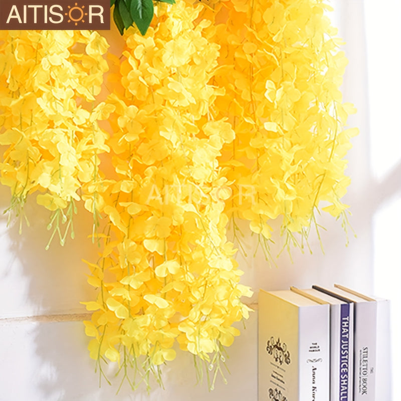 24 piezas de vides artificiales de wisteria, cadeneta colgante de flores de imitación para fiestas de cumpleaños, graduaciones, bodas, decoración de habitaciones, primavera, verano, hogar, Navidad, Acción de Gracias, otoño.