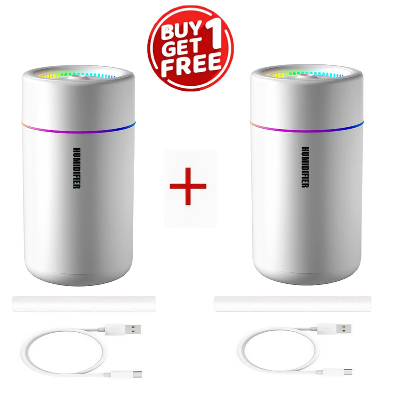 2 humidificadores de niebla fría, sin batería, con luz nocturna, alimentados por USB, ideales para familias, dormitorios, salas, oficinas y autos