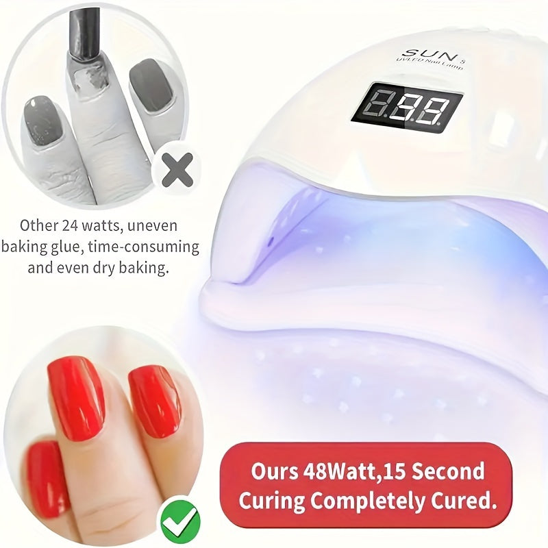 Linterna LED para uñas con sensor inteligente, luz portátil para gel y pulido, alimentada por USB sin batería - regalo ideal para 6 festividades importantes (Navidad, Halloween, Pascua, Día de San Valentín, Acción de Gracias), base desmontable, apta para