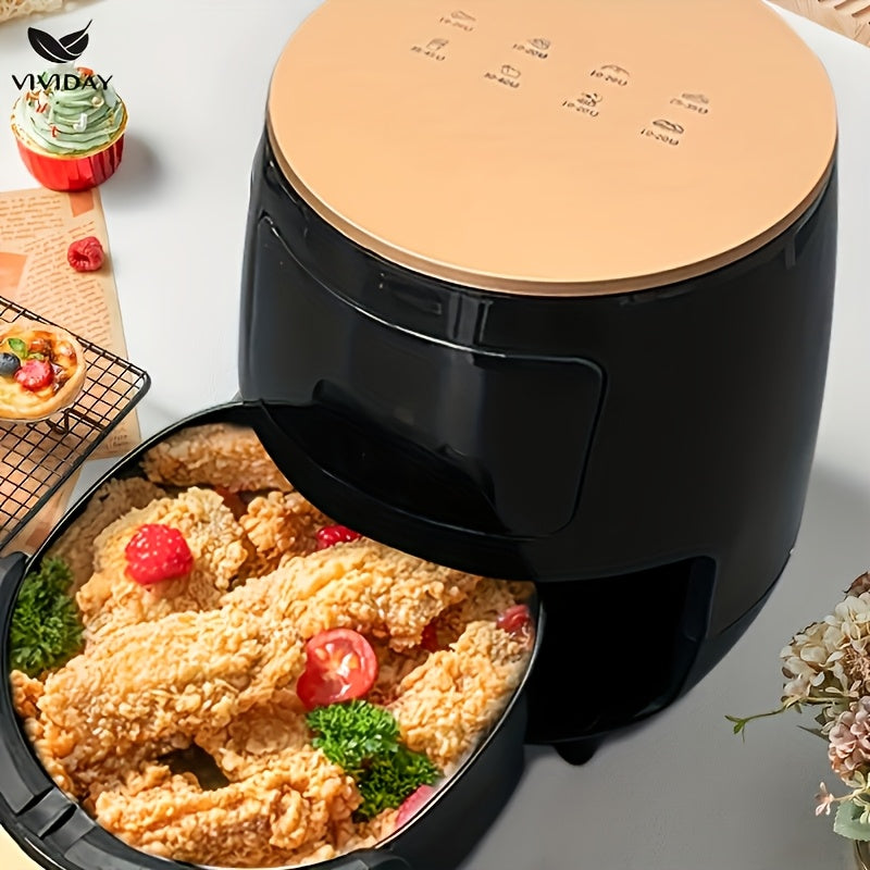 Fritadora de aire de 4,5 litros con pantalla táctil - Cocina sin calor, fritadora profunda, calefacción uniforme, perfecta para camarones, alas de pollo, pizza y más - Electrodoméstico de cocina, electrodoméstico de cocina|Gadgets de cocina modernos|Pant