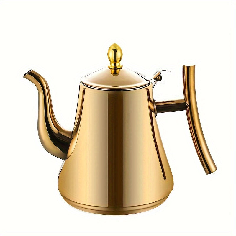 1pc Cafetera de Acero Inoxidable con Infusor Desmontable - Capacidad de 1L/1.5L/2L, Tetera de Té Resistente al Calor para Uso en Casa y Restaurante - Juego de Té de Acero Inoxidable 304 con Colador de Té